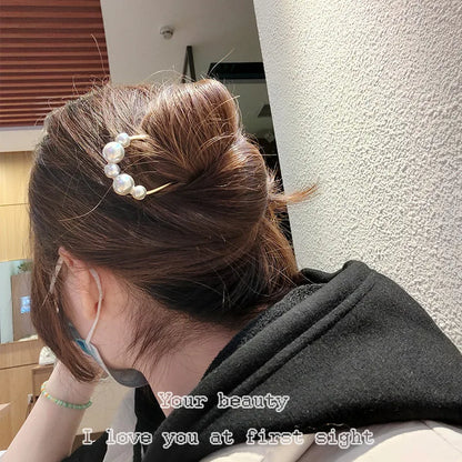 Elegant Pearl U Shaped Hairpins for Bridal Hairstyles