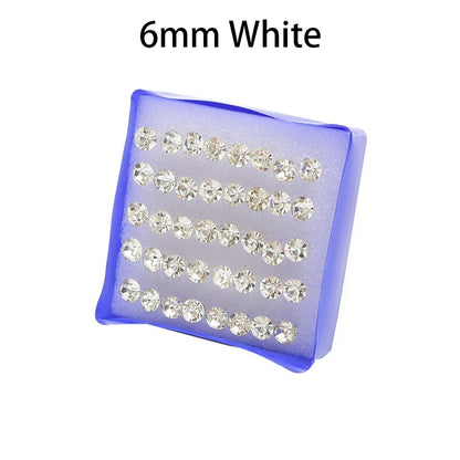 20 Pair Set Women Girls Rhinestone Crystal Stud Earrings Elegant Daily Wear Jewelry Gift
