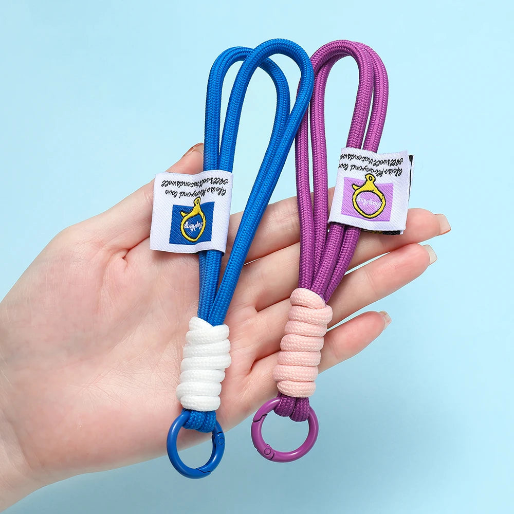 Iridescent Braid Rope Keychain Carabiner for Backpack and DIY Jewelry