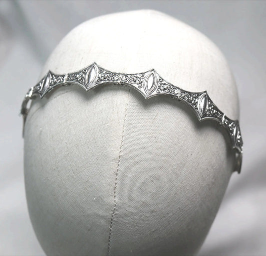 Vintage Metal Crown Headband for Women - Medieval Bridal Hair Accessory and Boho Armor Headpiece