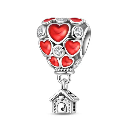 Genuine 925 Sterling Silver Heart Charm Bead for Mother's Day Bracelet Gift