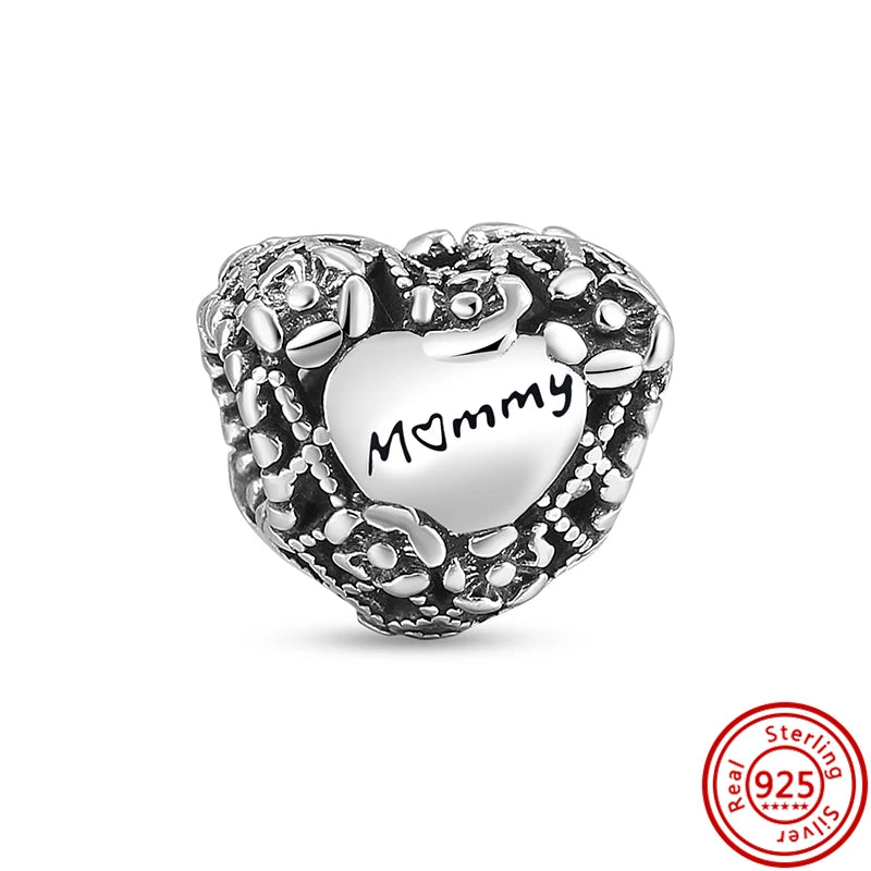 Silver Animal Hearts Infinity Crown Bead Charms Bracelet for Women 925 Sterling Silver Jewelry Y022
