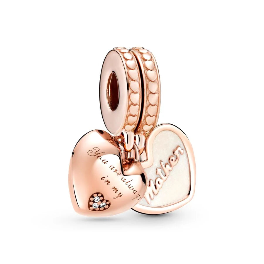 Sparkling Rose Gold Family Tree & Flower Charm Bead for European Silver Bracelet YY2517
