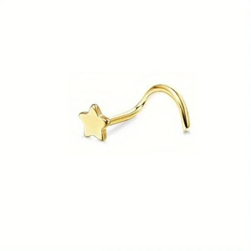 Bobisty Surgical Steel L Shaped Nose Ring Set Hypoallergenic Fashion Jewelry for Men and Women