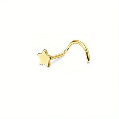 Bobisty Surgical Steel L Shaped Nose Ring Set Hypoallergenic Fashion Jewelry for Men and Women