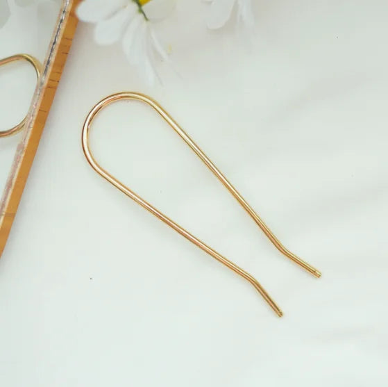 Elegant Turquoise Enamel Shell Hairpin for Women Luxury Metal U Shape Hair Stick