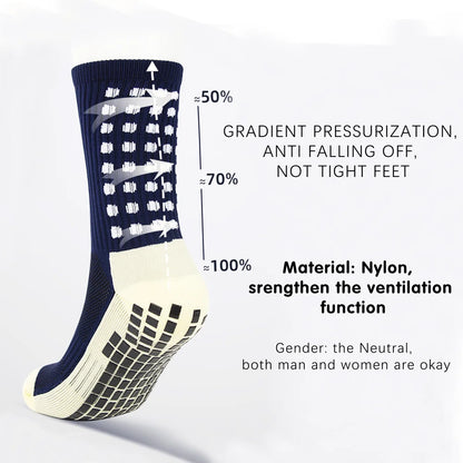 3 Pairs Unisex Anti Slip Crew Socks Towel Sole Cushioned