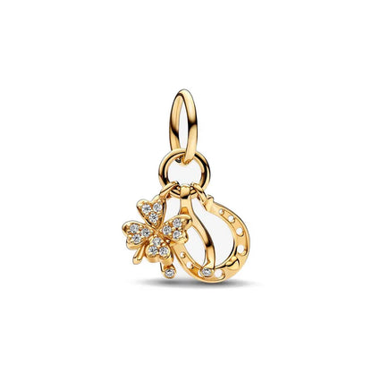 Gold Color Key Lock Cactus Pendant Bead for DIY European 925 Sterling Silver Bracelet and Necklace Jewelry for Women
