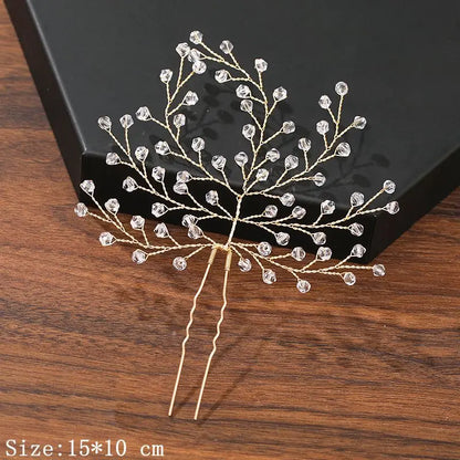 Elegant Pearl Rhinestone Flower Hair Pins for Women Wedding Accessories