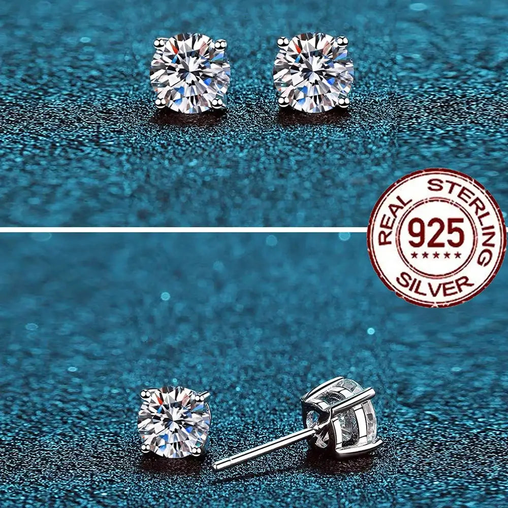 CWWZircons Sterling Silver 925 CZ Stud Earrings
