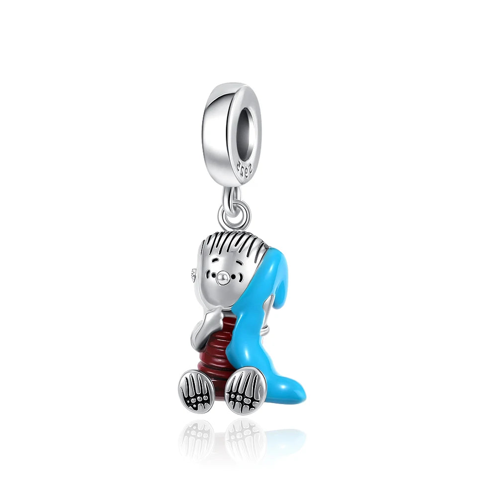 Exquisite 925 Silver Dog Car Bead Bicycle Pendant for DIY European Bracelet Accessories