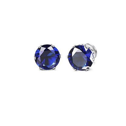 2PC Magnetic Clip-On Zircon Earrings for Unisex Easy Wear Punk Style Non-Piercing Jewelry