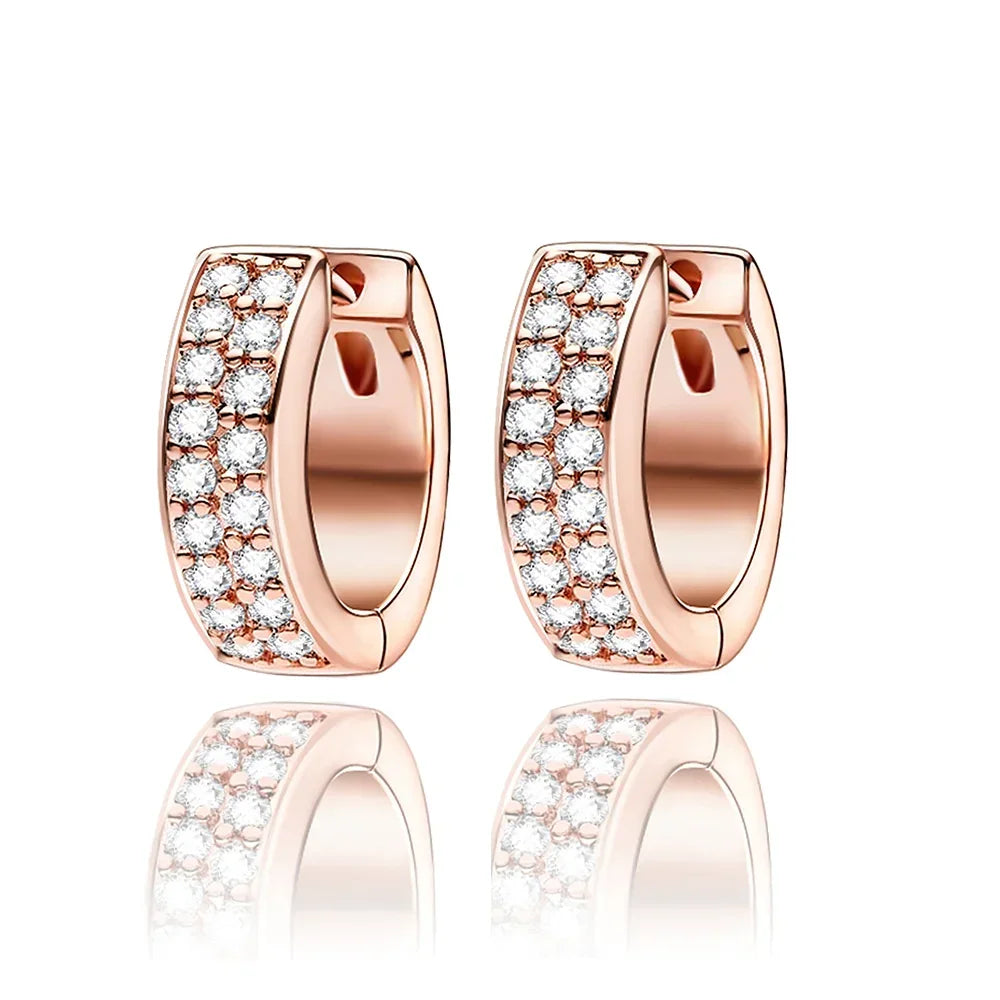 925 Sterling Silver Luxury Heart Sun Moon Stud Earrings Bow Butterfly Crab Clip Set for Women Party Jewelry Gifts