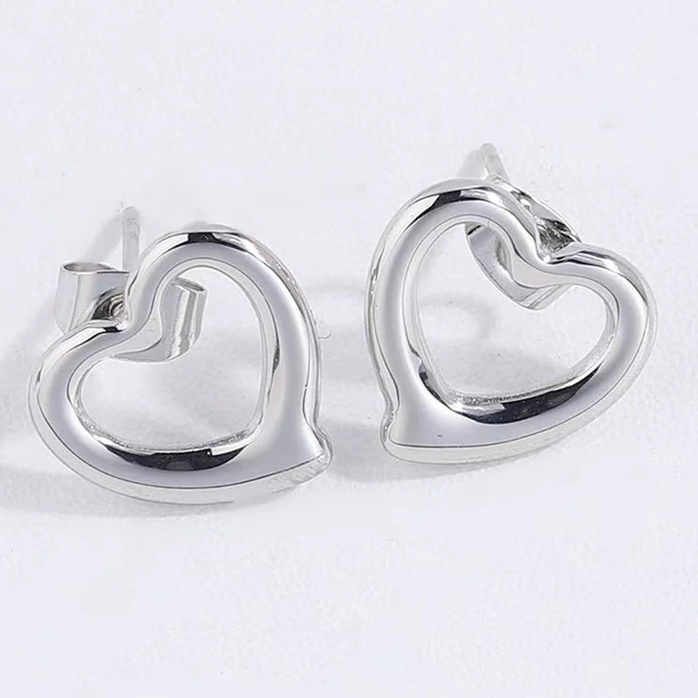 DOTIFI Exquisite Love Fashion Stainless Steel Jewelry Set with Necklace Earrings and Bracelet for Women Party Favors