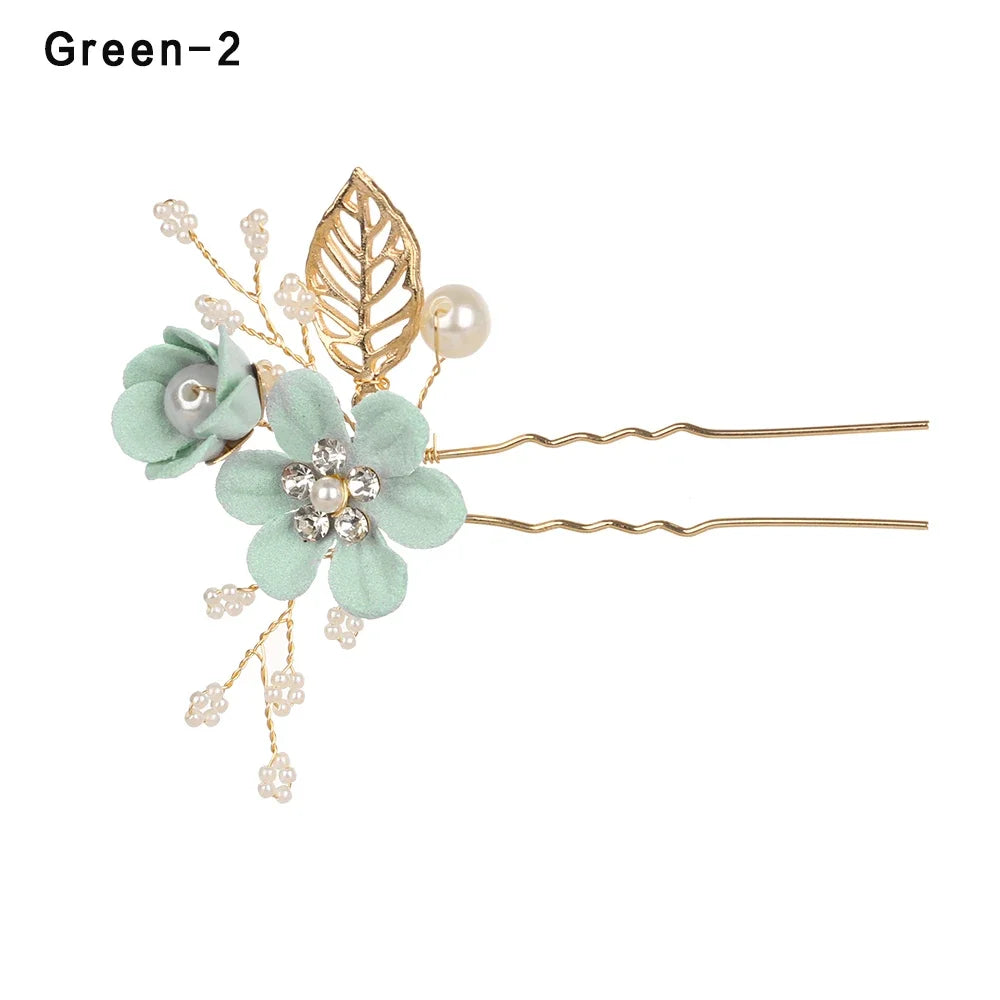 Luxury Crystal Crown Hair Combs - Elegant Bridal Clips with Leaf Design purple 2