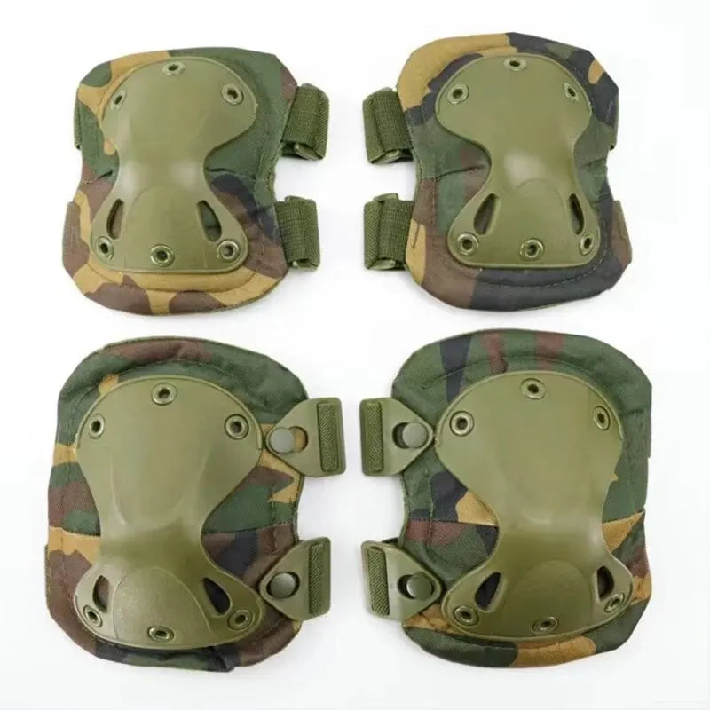 Outdoor Tactical Protective Gear Set Of 4 Knee And Elbow Pads