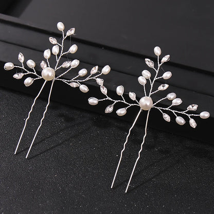 Elegant Crystal Pearl Rhinestone Hairpins for Women Bridal Party Accessories