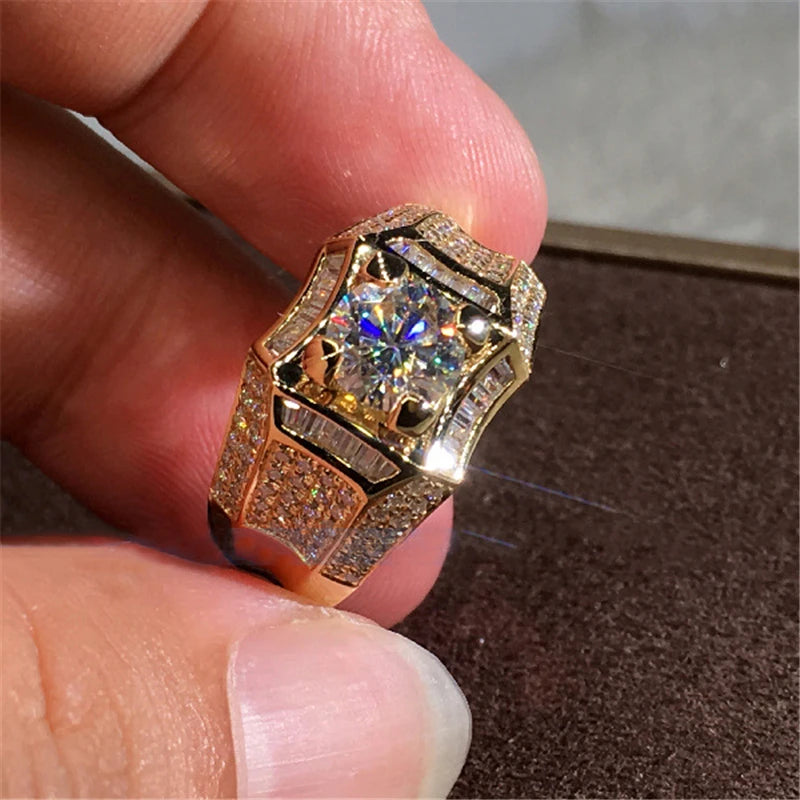 14K Gold 3 Carat Diamond Ring for Men Elegant Fine Jewelry Gift for Him and Her