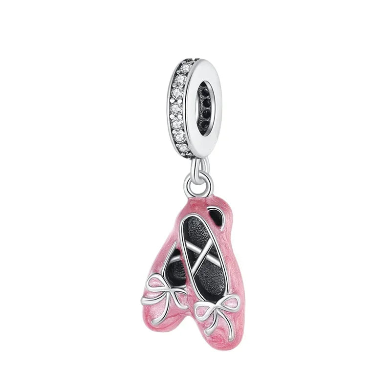 Romantic 925 Sterling Silver Lipstick Charm Pendant with Zircon for Womens Bracelets Necklaces DIY Jewelry Gift