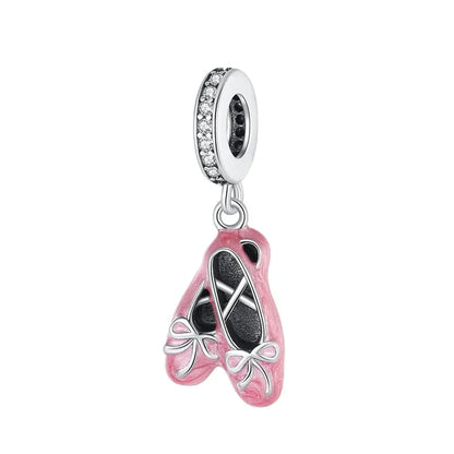 Romantic 925 Sterling Silver Lipstick Charm Pendant with Zircon for Womens Bracelets Necklaces DIY Jewelry Gift