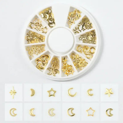Resin Filling Metal Rivet Moon Stars Nail Art Decorations Mixed Beach Ocean Style Jewelry DIY Charms PP-XY-3