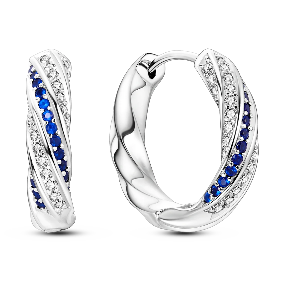 925 Silver Geometric Hoop Earrings for Women with Zircon Moon and Heart Design Fashion Jewelry Gift