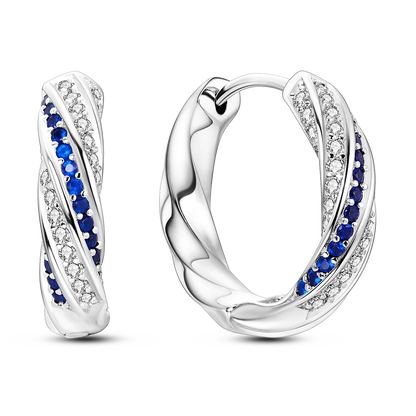 925 Silver Geometric Hoop Earrings for Women with Zircon Moon and Heart Design Fashion Jewelry Gift