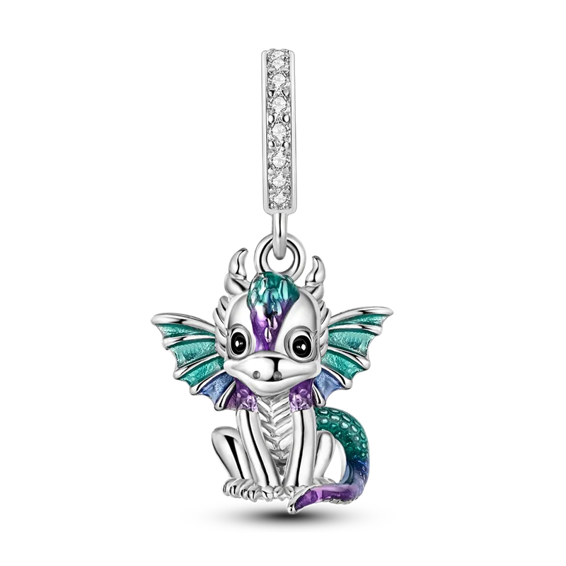 Pink Butterfly Luminous Firefly Dangle Charms 925 Sterling Silver Beads for DIY Jewelry KTC1085