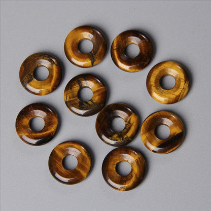 Elegant Labradorite Jade Agate Donut Beads Set for Jewelry Crafting 18mm 5pcs