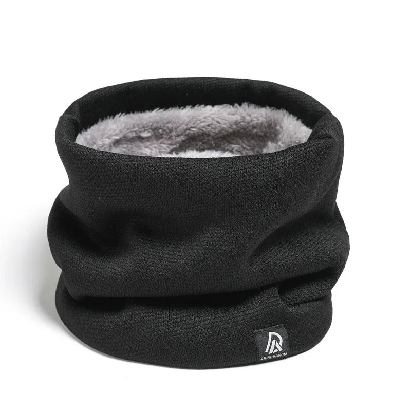 Unisex Solid Cashmere Warm Winter Ring Scarf Snood Muffler black