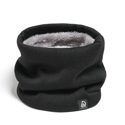 Unisex Solid Cashmere Warm Winter Ring Scarf Snood Muffler black
