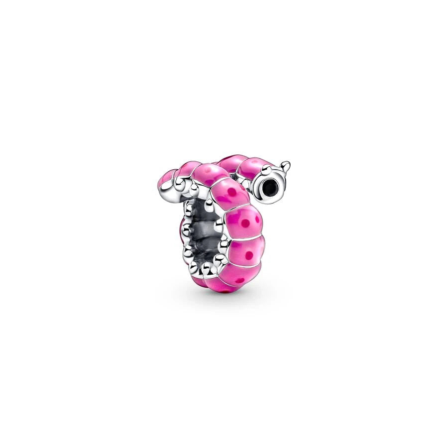 Hot Pink Murano Glass Charm Bead For 925 Bracelet Pendant