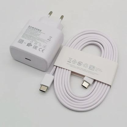 Samsung 45W Super Fast USB C Charger With 1.8M Type C Cable For Galaxy S24 S23 S22 S21 S20 Note 20 Ultra Z Flip And Fold Series