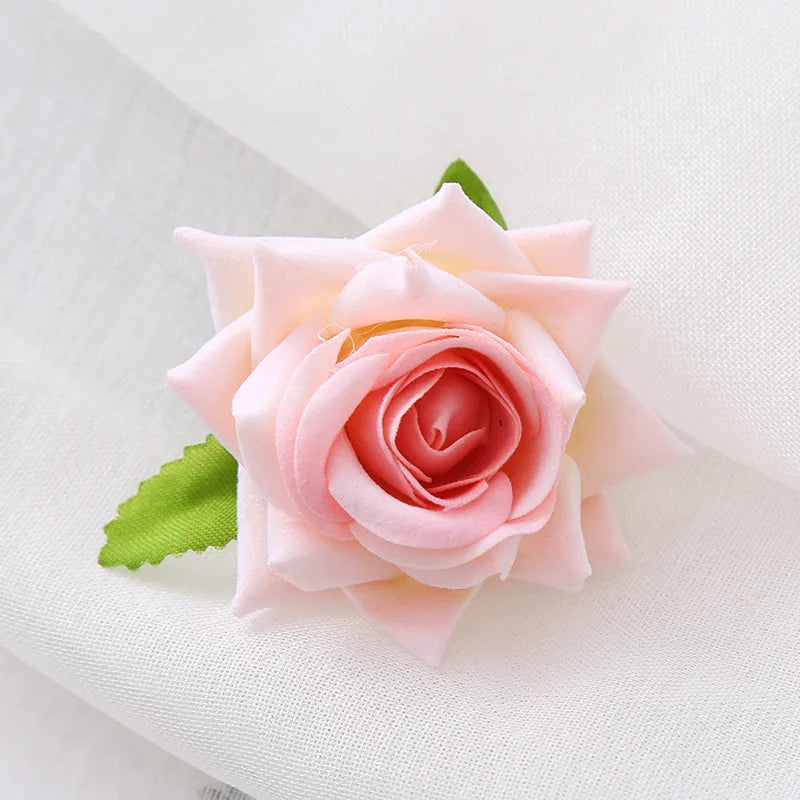 Elegant Rose Flower U-Shaped Hairpins for Wedding Brides and Women
