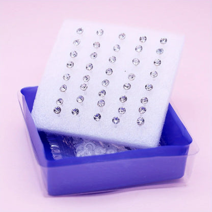 20 Pair Set Women Girls Rhinestone Crystal Stud Earrings Elegant Daily Wear Jewelry Gift
