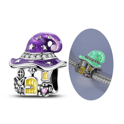 925 Sterling Silver Love Starry Sky Cat Paw Charms Beads