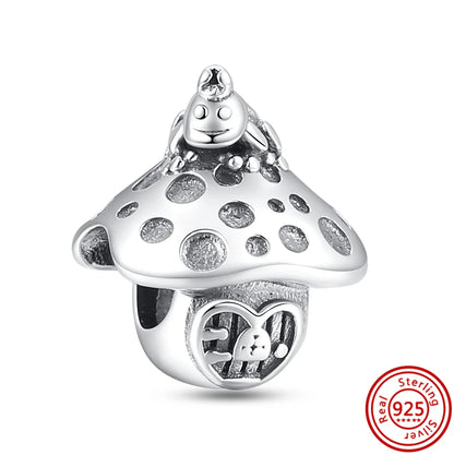 925 Silver Hot Air Balloon Castle Tower Mushroom Charms