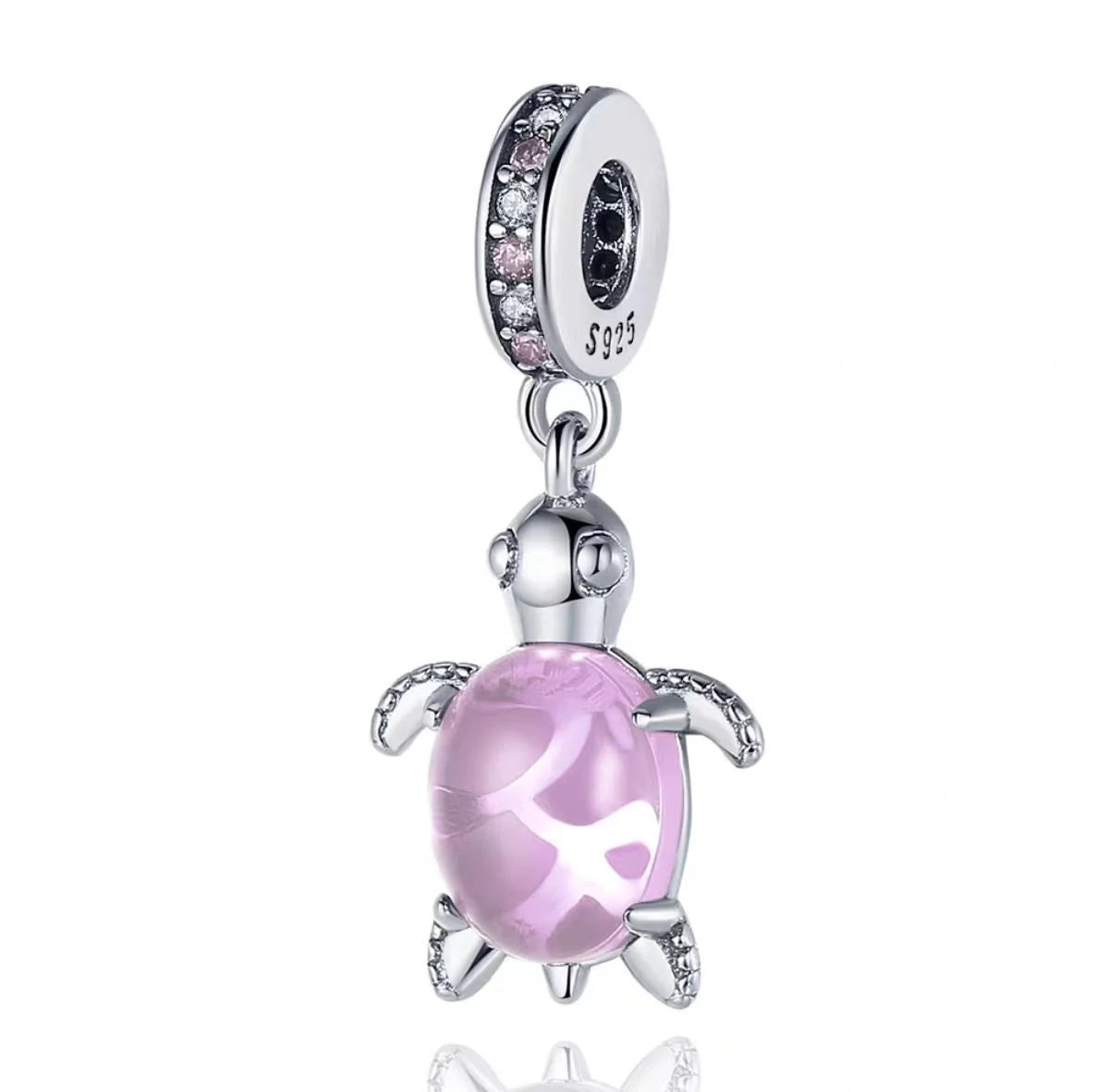 Original 925 Sterling Silver Pink Flower Balloon and Coffee Cup Charms Beads for DIY Women’s Bracelet Jewelry Gift