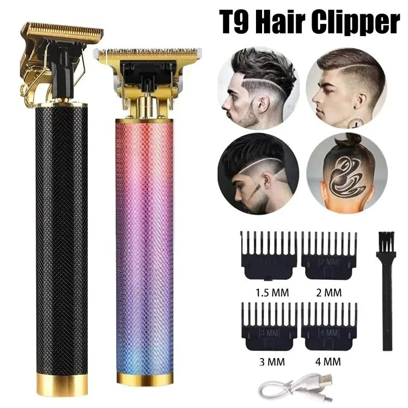 Vintage T9 Hair Clippers for Men Electric Beard Trimmer Kit with Long Battery Life