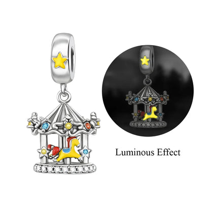 Festive Charm 925 Sterling Silver Christmas Bell Trojan Candy Zircon Bead for Bracelet and Necklace DIY Fine Jewelry Gift