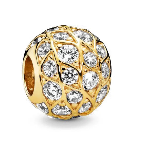 925 Sterling Silver Charm Golden Sun Pineapple Family Tree