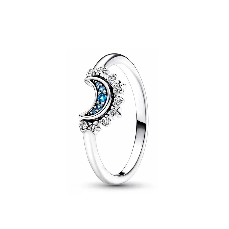Valentine's Day 925 Sterling Silver Moonstone Heart Ring for Women P1716