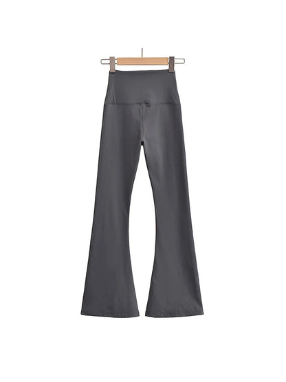 Fall Korean Style Flare Leg Yoga Pants For Women Black