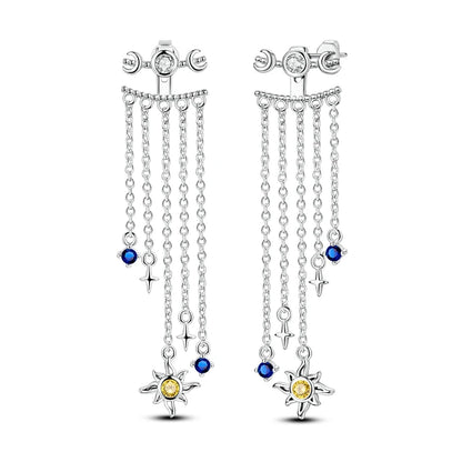 925 Sterling Silver Zirconia Hoop Earrings for Women Engagement Birthday Gift KTE463