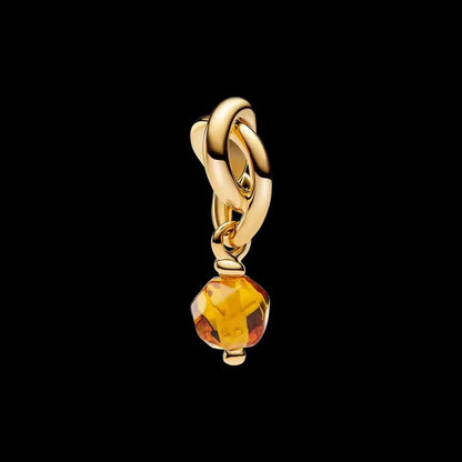 Avocado Double Dangle 925 Silver Heart Eternity Charm