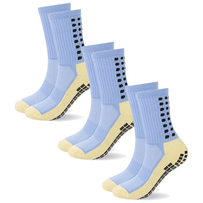 3 Pairs Unisex Anti Slip Crew Socks Towel Sole Cushioned