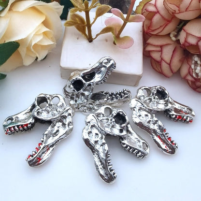 3D Neo-Gothic Dinosaur Skull Charm Pendants for DIY Jewelry and Earring Making
