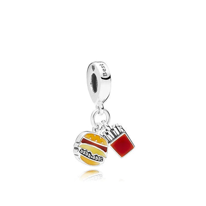 925 Sterling Silver Beer Bottle Popcorn Charm Bead Pendant