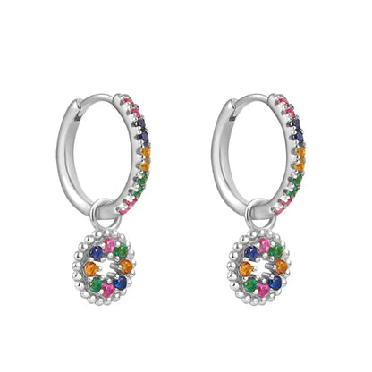 Colorful Crystal Heart Hoop Earrings for Women in Stainless Steel with 14k Gold Plating and Cubic Zirconia Luxury Jewelry