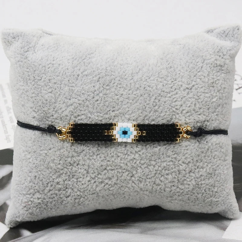 ZHONGVI Multicolored Evil Eye Miyuki Bead Bracelet for Women – Trendy Friendship Jewelry